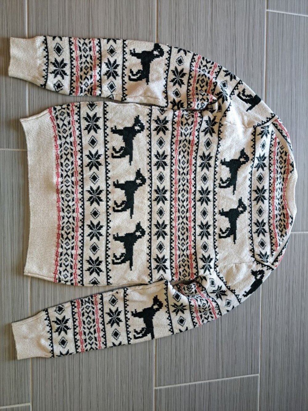 Lands End Fair Isle Dog Graphic Sweater S Winter Knit Women's Snowflake Lodge - Picture 8 of 11